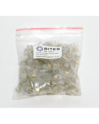 US010A (100шт). Телефонный разъем 4P4C (RJ-11). 5bites во Владимире