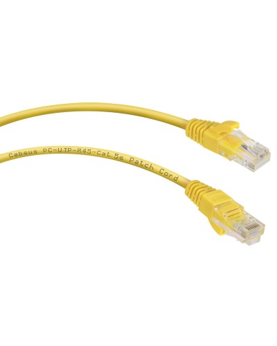 PC-UTP-RJ45-Cat.5e-0.3m-YL (7663c), желтый. Патч-корд медный. CABEUS во Владимире
