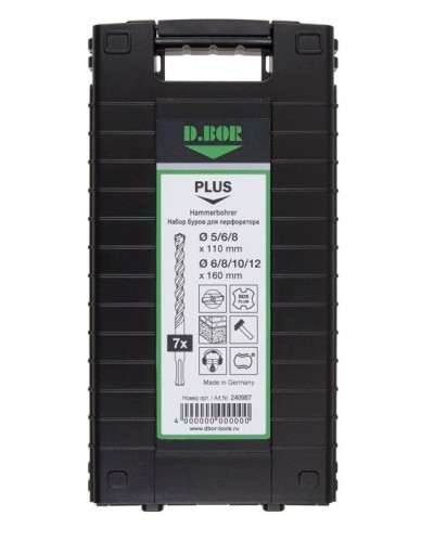 Набор буров SDS-plus V PLUS 7шт, 2-cutting (240987). Набор буров SDS-plus (5,6,8х110 мм; 6,8,10,12х160 мм). D.BOR во Владимире