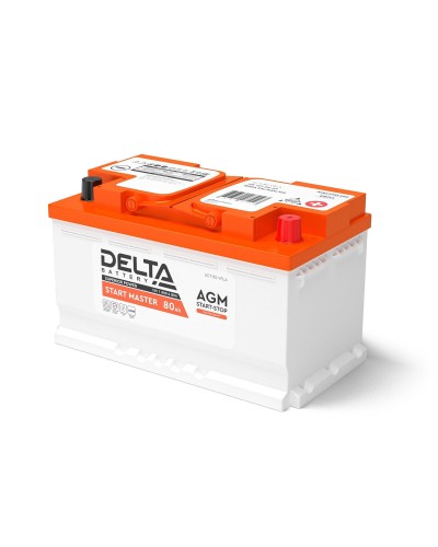 Delta START MASTER AGM 1280 (80 Ah). Аккумулятор автомобильный герметичный свинцово-кислотный. Delta во Владимире