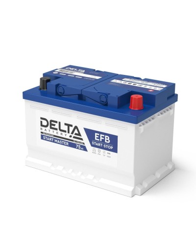 Delta START MASTER EFB 1275 (75 Ah). Аккумулятор автомобильный герметичный свинцово-кислотный. Delta во Владимире