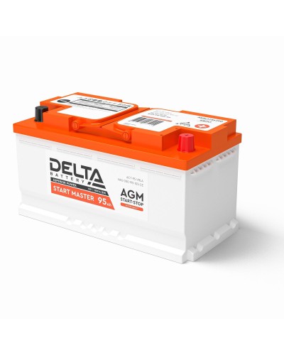 Delta START MASTER AGM 1295 (95 Ah). Аккумулятор автомобильный герметичный свинцово-кислотный. Delta во Владимире