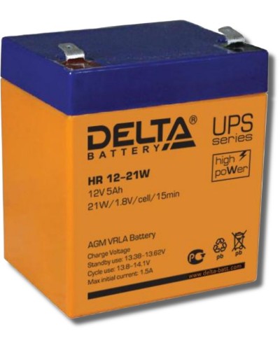 Delta HR 12-21 W. Аккумулятор герметичный свинцово-кислотный. Delta во Владимире