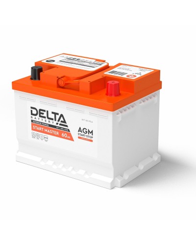 Delta START MASTER AGM 1260 (60 Ah). Аккумулятор автомобильный герметичный свинцово-кислотный. Delta во Владимире