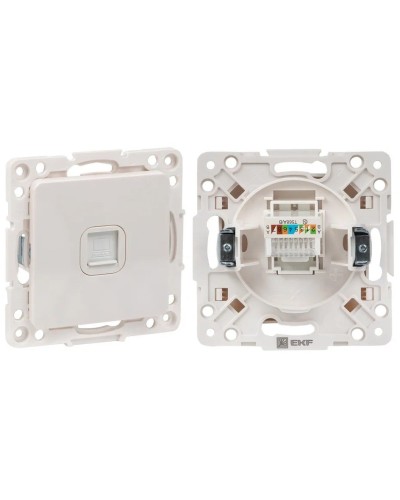Стокгольм Механизм Розетки RJ-45 1-местной (EYK01-035-10). Механизм Розетки RJ-45 1-местной. EKF во Владимире