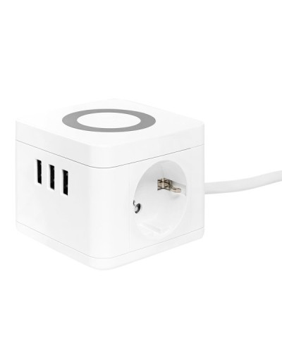 Удлинитель Куб 2 гнезда 3USB 2,4А+зарядное устройство 1,3 метра 1мм2. Удлинитель Куб. EKF во Владимире