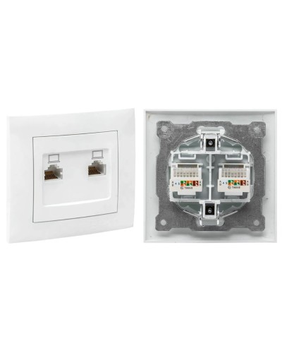 Валенсия розетка комп RJ-45 2-местная (EWK02-035-10). Розетка комп RJ-45 2-местная. EKF во Владимире