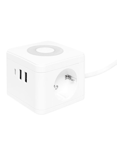 Удлинитель Куб 2 гнезда 2USB 2,4А+Type C + Ночник 1,3 метра 1мм2. Удлинитель Куб. EKF во Владимире