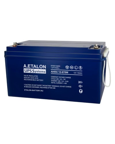 A.ETALON AHRX 12-670W (150). Аккумулятор герметичный свинцово-кислотный. ETALON во Владимире