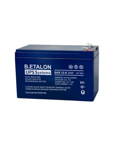B.ETALON BHR 12-9 34W. Аккумулятор герметичный свинцово-кислотный. ETALON во Владимире