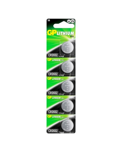 GP Lithium CR2032 (GP CR2032-2C5 100/2000), упак. 5 шт. БЛИСТЕР. Литиевые дисковые батарейки. GP Batteries во Владимире