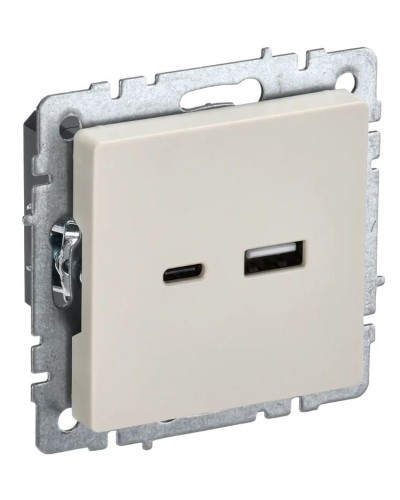 Розетка USB A+C 18Вт РЮ11-1-БрКр бежевый BRITE (BR-U22-018-K10). Розетка USB. IEK во Владимире