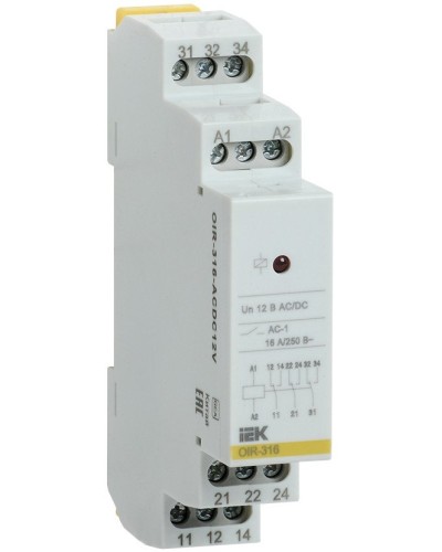 Реле промежуточное модульное OIR 3 контакта 16А 230В AC (OIR-316-AC230V). Реле промежуточное модульное. IEK во Владимире