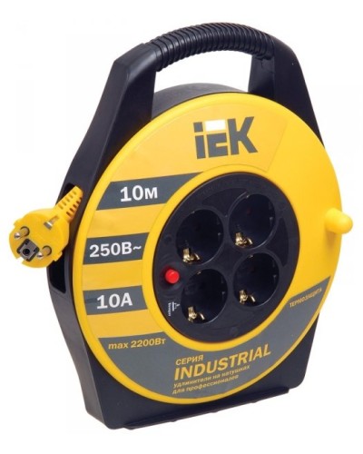 УК10 4 места, 10м (WKP15-16-04-10). Удлинитель на катушке Industrial. IEK во Владимире