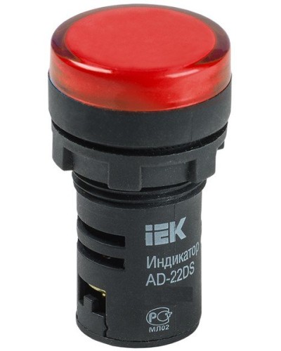 Лампа AD22DS (LED) матрица D22мм красный 24В AC/DC (BLS10-ADDS-024-K04). Светосигнальный индикатор. IEK во Владимире