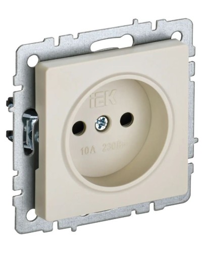 Розетка без з/к РСш10-2-БрКр бежевый BRITE (BR-R13-10-K10). Розетка без заземления с защитными шторками. IEK во Владимире