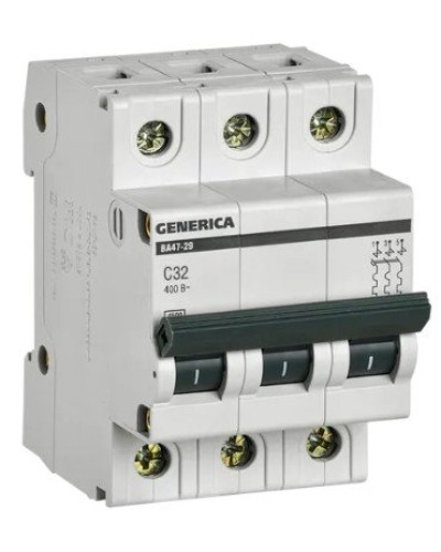 GENERICA ВА47-29 3P C 32А 4,5кА (MVA25-3-032-C). Автоматический выключатель. IEK во Владимире