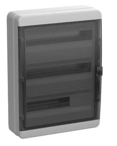 Корпус пластиковый КМПн-54 IP65 TEKFOR (TF5-KP72-N-54-65-K03-K02). Корпус модульный пластиковый черная прозрачная дверь. IEK во Владимире