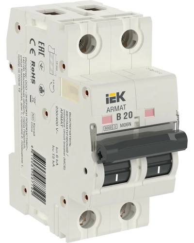 M06N 2P B 20А 6кА ARMAT (AR-M06N-2-B020). Автоматический выключатель. IEK во Владимире