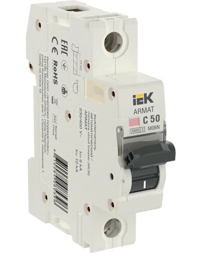 M06N 1P C 50А 6кА ARMAT (AR-M06N-1-C050). Автоматический выключатель. IEK во Владимире