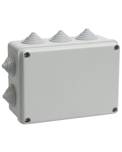 Коробка распаячная КМ41242 150х110х70 открытой проводки IP55 10 гермовводов серая (UKO10-150-110-070-K41-55). Коробка распаячная безгалогенная (HF). IEK во Владимире