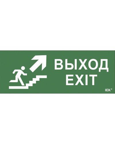 Самоклеящаяся этикетка Выход/лестница вверх/фигура (LPC10-1-24-09-VLVVF). Самоклеящаяся этикетка 240х90 мм. IEK во Владимире