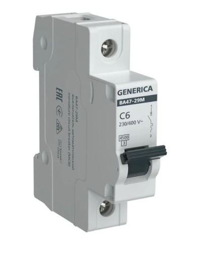 GENERICA ВА47-29М 1P C 6А 4,5кА (MVA21-1-006-C-G). Автоматический выключатель. IEK во Владимире