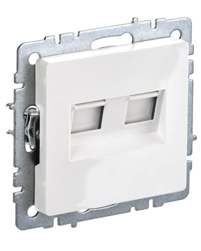 Розетка RJ45 РК10-2-БрБ кат.5E, белая BRITE (BR-K20-1-K01). Розетка компьютерная двойная. IEK во Владимире