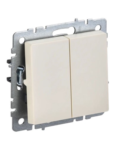 Выключатель 2-клавишный проходной ВС10-2-6-БрКр бежевый BRITE (BR-V22-0-10-K10). Выключатель. IEK во Владимире
