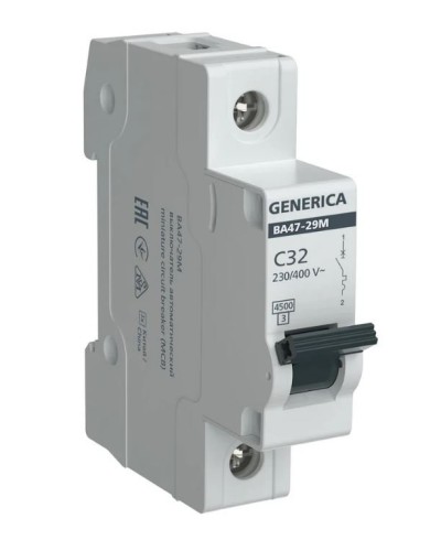 GENERICA ВА47-29М 1P C 32А 4,5кА (MVA21-1-032-C-G). Автоматический выключатель. IEK во Владимире