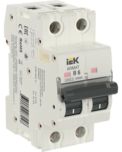 M06N 2P B 6А 6кА ARMAT (AR-M06N-2-B006). Автоматический выключатель. IEK во Владимире