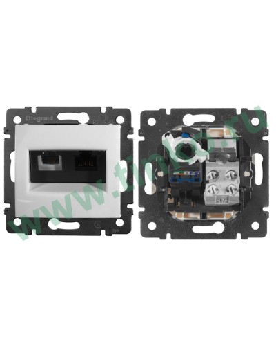 Розетка Valena 2xRJ11+RJ45 Cat.6, белый (770080). Розетка. LegranD во Владимире