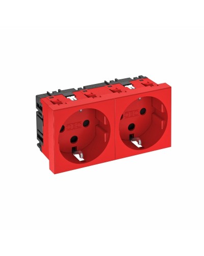 STD-D0 SRO2, (6120028). Розетка 0° двойная 2х2К+З, со шторками, 16А 250В красная. OBO Bettermann во Владимире