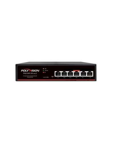 PND-04P-2M v.2. Коммутатор 6-портовый с функцией PoE. Polyvision во Владимире