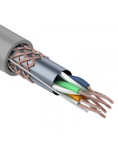 SF/UTP, CAT 5e, PVC, 4PR, 24AWG, INDOOR, STRANDED, серый, 305м, REXANT (01-0343). Кабель «витая пара» (LAN) для структурированных систем связи. Rexant во Владимире