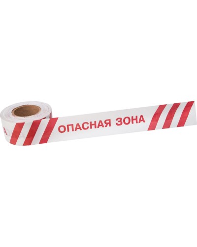 Лента оградительная «Опасная зона» 75 мм х 250 м REXANT, цвет белый/красный (19-3027): Лента оградительная во Владимире