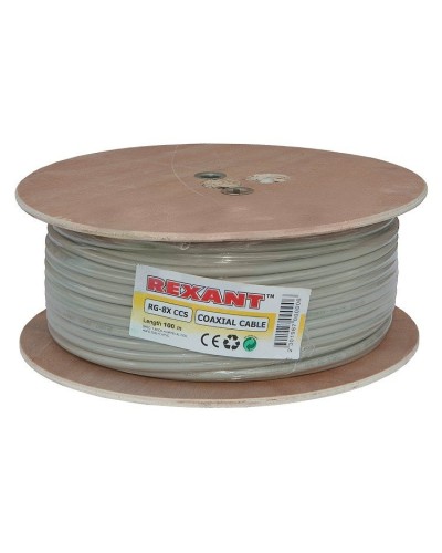 RG-8X, 50 Ом, CCS/Al/A, 75% (01-2021). Кабель коаксиальный радиочастотный. Rexant во Владимире