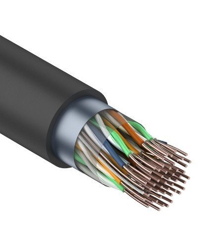 F/UTP, CAT 5, PE, 25PR, 24AWG, OUTDOOR, SOLID, черный, 305м, REXANT (01-1203). Кабель «витая пара» (LAN) для структурированных систем связи. Rexant во Владимире