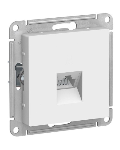 AtlasDesign розетка RJ45, кат. 5Е, 1-местная, скрытой установки, механизм, белый (ATN000183). Розетка компьютерная. Systeme Electric во Владимире