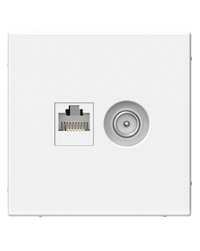 ArtGallery розетка двойная RJ45+TV, кат. 5Е, скрытой установки, механизм, белый (GAL000189). Розетка компьютерная + TV. Systeme Electric во Владимире