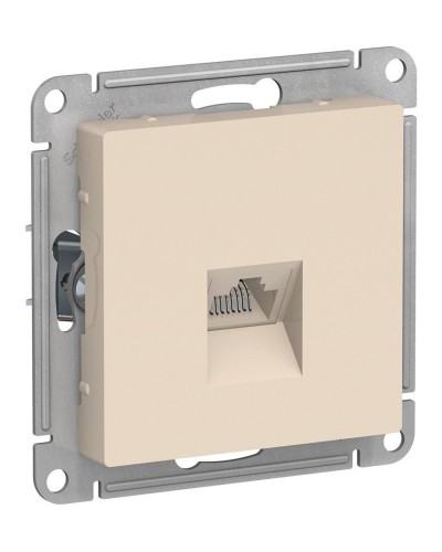 AtlasDesign розетка RJ45, кат. 5Е, 1-местная, скрытой установки, механизм, бежевый (ATN000283). Розетка компьютерная. Systeme Electric во Владимире