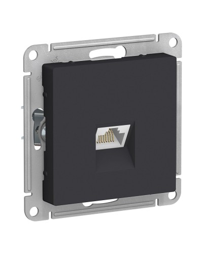 AtlasDesign розетка RJ45, кат. 5Е, 1-местная, скрытой установки, механизм, карбон (ATN001083). Розетка компьютерная. Systeme Electric во Владимире