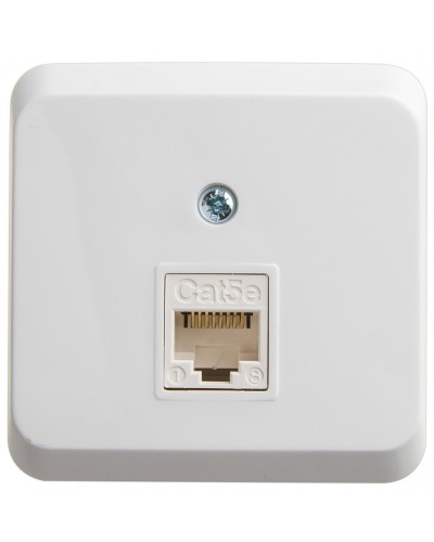 Этюд розетка RJ45 1-местная, кат. 5Е, открытой установки, белый (KOMA-001B). Розетка компьютерная. Systeme Electric во Владимире