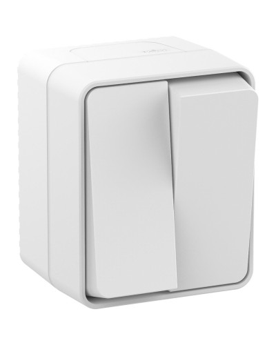 AtlasDesign PROFI54 выключатель 2-клавишный, открытой установки, белый (ATN540151). Выключатель. Systeme Electric во Владимире