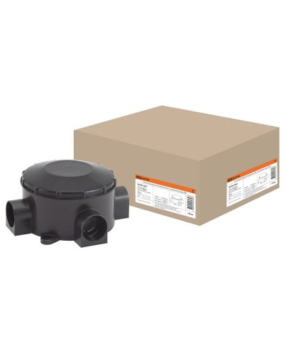 Распаячная коробка ОП D80х35мм, IP42, 3-х рожковая, черная TDM (SQ1401-4044). Распаячная коробка ОП. TDM ЕLECTRIC во Владимире