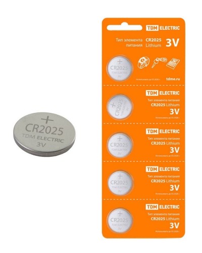 CR2025 Lithium 3V BP-5 TDM (SQ1702-0028). Элемент питания. TDM ЕLECTRIC во Владимире