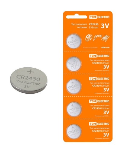 CR2430 Lithium 3V BP-5 TDM (SQ1702-0030). Элемент питания. TDM ЕLECTRIC во Владимире