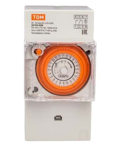 АР-30мин/24ч-16А-DIN (3 модуля) TDM (SQ1503-0006). Аналоговое суточное реле. TDM ЕLECTRIC во Владимире