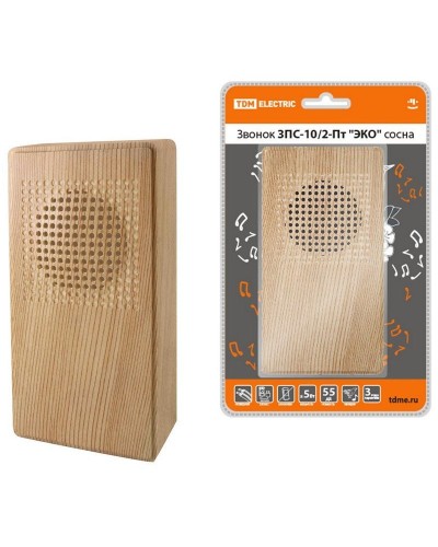 ЗПС-10/2-Пт ЭКО сосна, птичка, без кнопки, AC 230V (SQ1901-0026). Звонок проводной. TDM ЕLECTRIC во Владимире