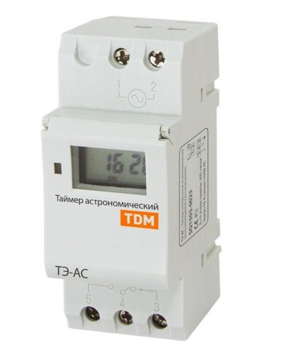 ТЭ-АС-1мин/24ч-8on/off-16А-DIN (астрономический) TDM (SQ1503-0023). Таймер электронный. TDM ЕLECTRIC во Владимире